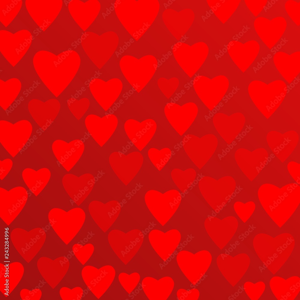 Valentine`s day vector red background with hearts Valentine`s day vector red background with hearts