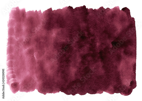 Burgundy wine watercolor illustration on white paper texture