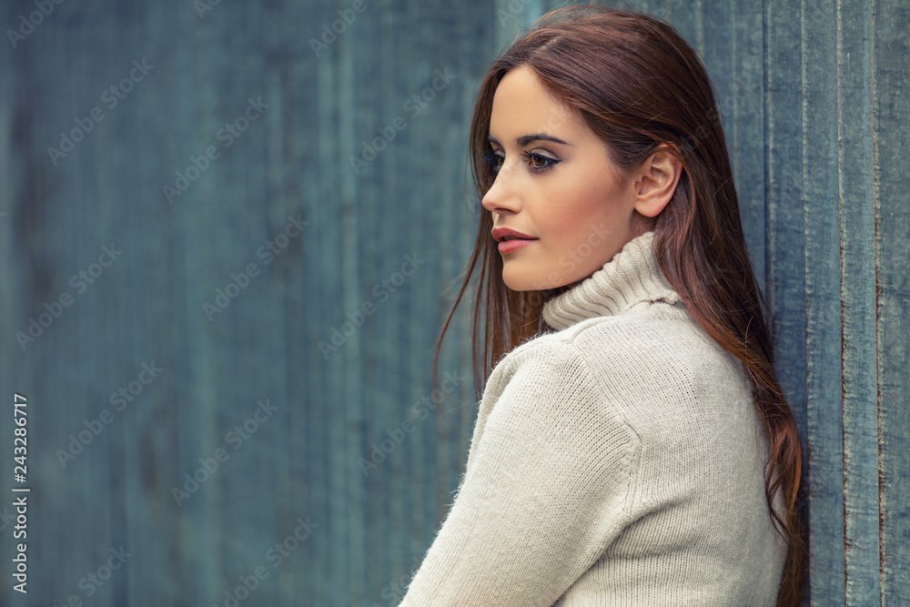 Naklejka premium Beautiful Young Woman With Red Hair