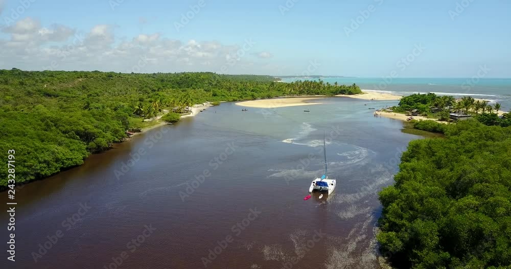 bahia brasil caraiva rio mar drone