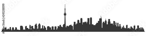 Toronto City Skyline Skyscraper Buildings Background. Vector