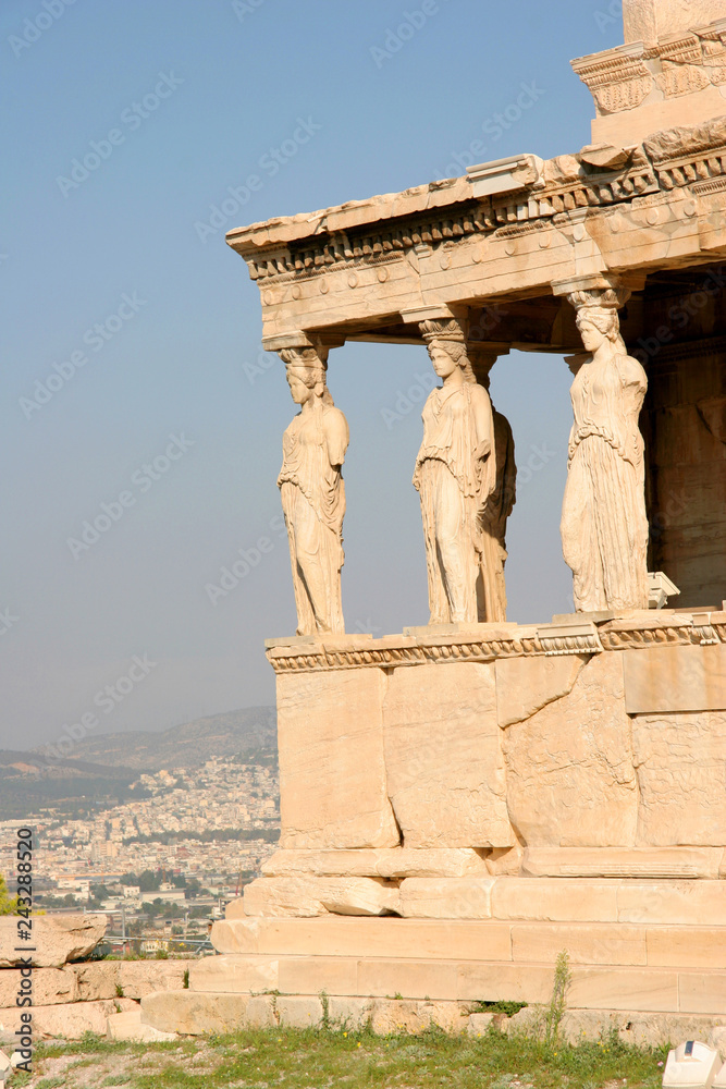 Fototapeta premium Part of the Erechtheion or Erechtheum, Acropolis of Athens in Greece.