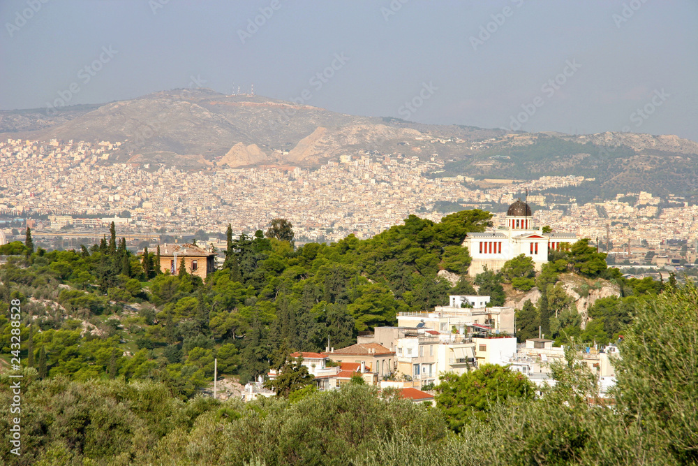 View of the city of Athens, Greece.