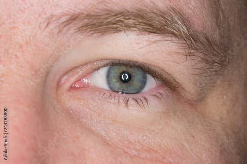 Man's left eye. Close up shot