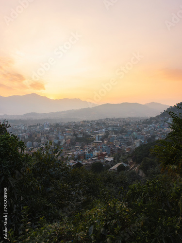 Sunset view at Kathmandu valley from Swayambhunath.