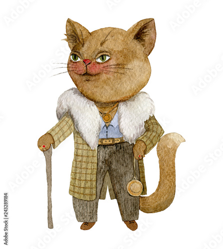 Quadro su tela Mafia gangster boss cat