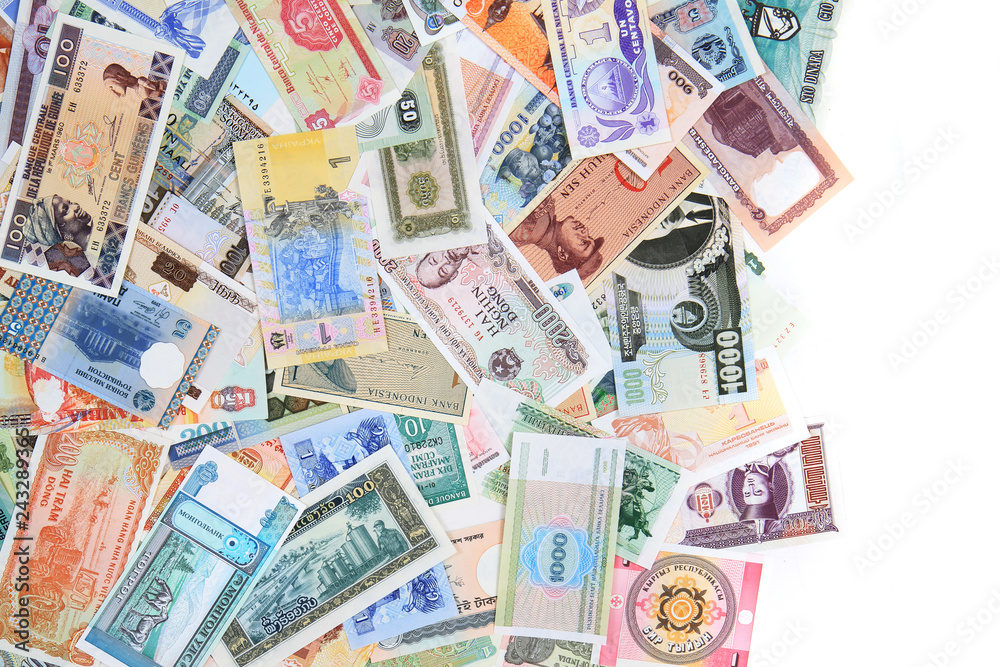 money different banknotes backround