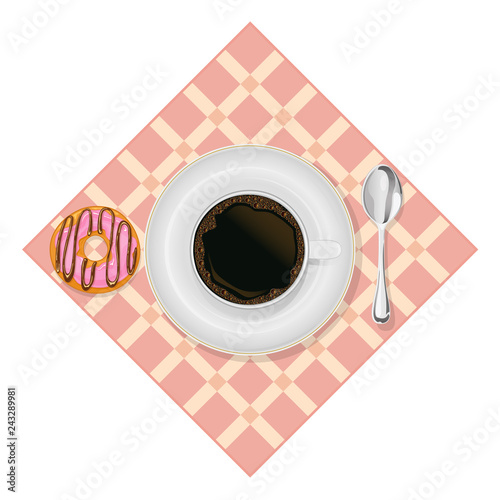 Breakfast Coffee Cup and Donut