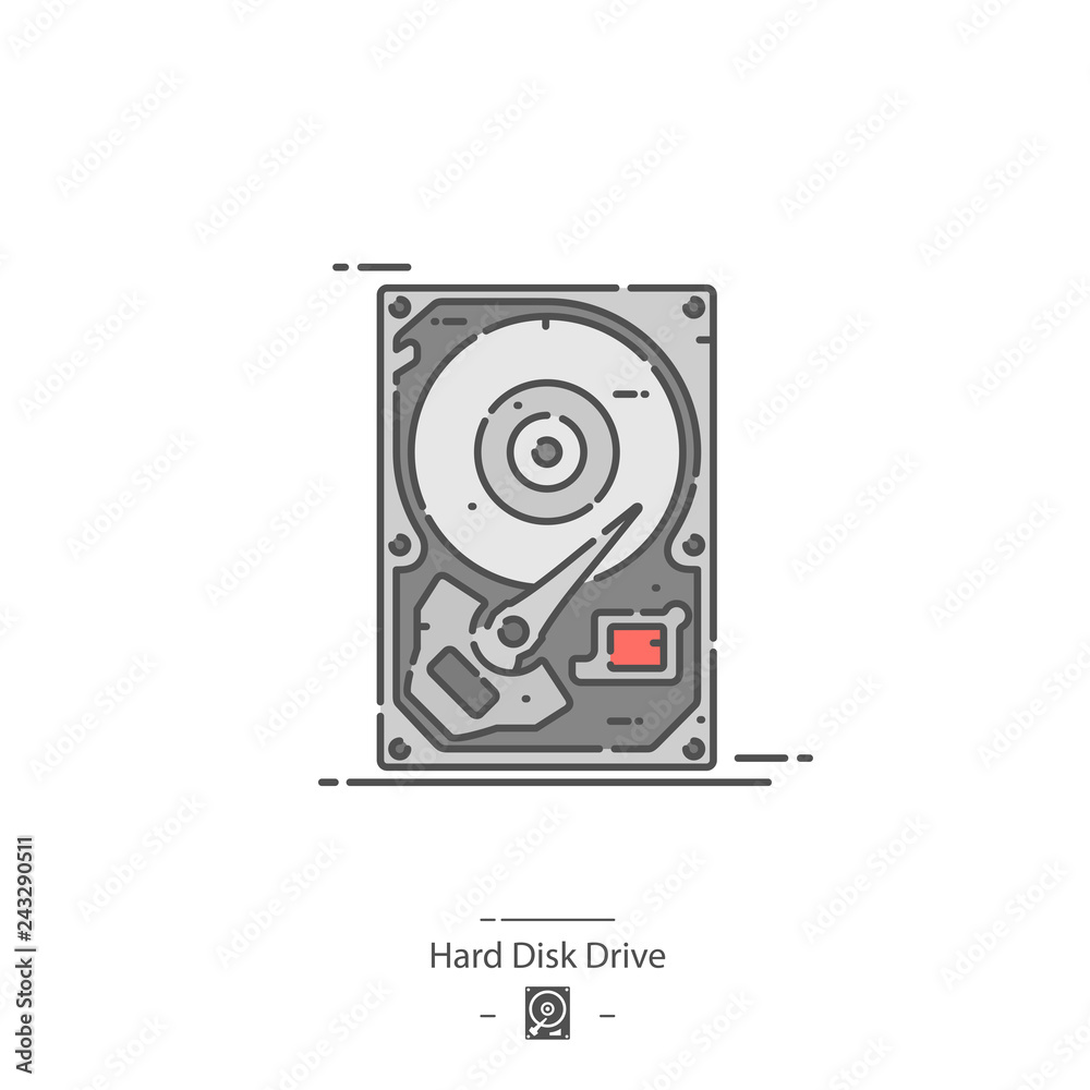 Hard Disk Drive - Line color icon Hard Disk Drive - Line color icon