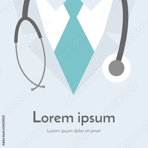 Medical background with doctor close up. Vector illustration. Online doctor 