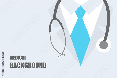 Medical background with doctor close up. Vector illustration. Online doctor 