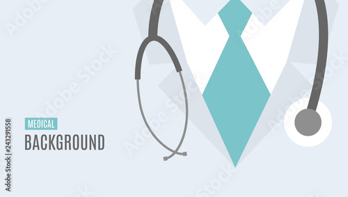 Medical background with doctor close up. Vector illustration. Online doctor 