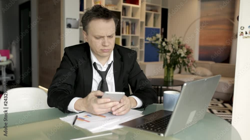 Businessman working from home Businessman working from home