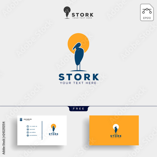 stork business logo template creative vector illustration