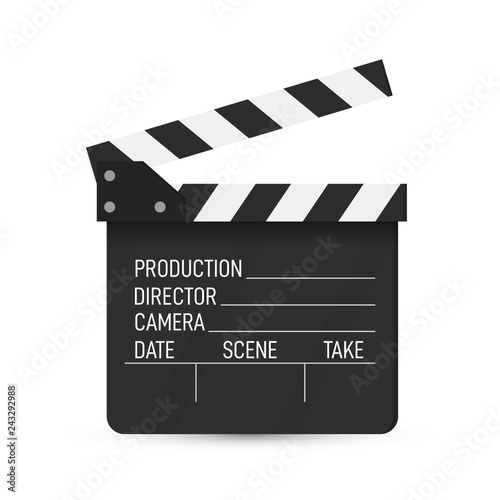 Clapper board . Movie clapper isolated. Vector 