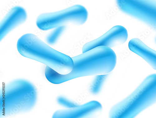 Microscopic bacteria closeup. Probiotics Vector illustration. 