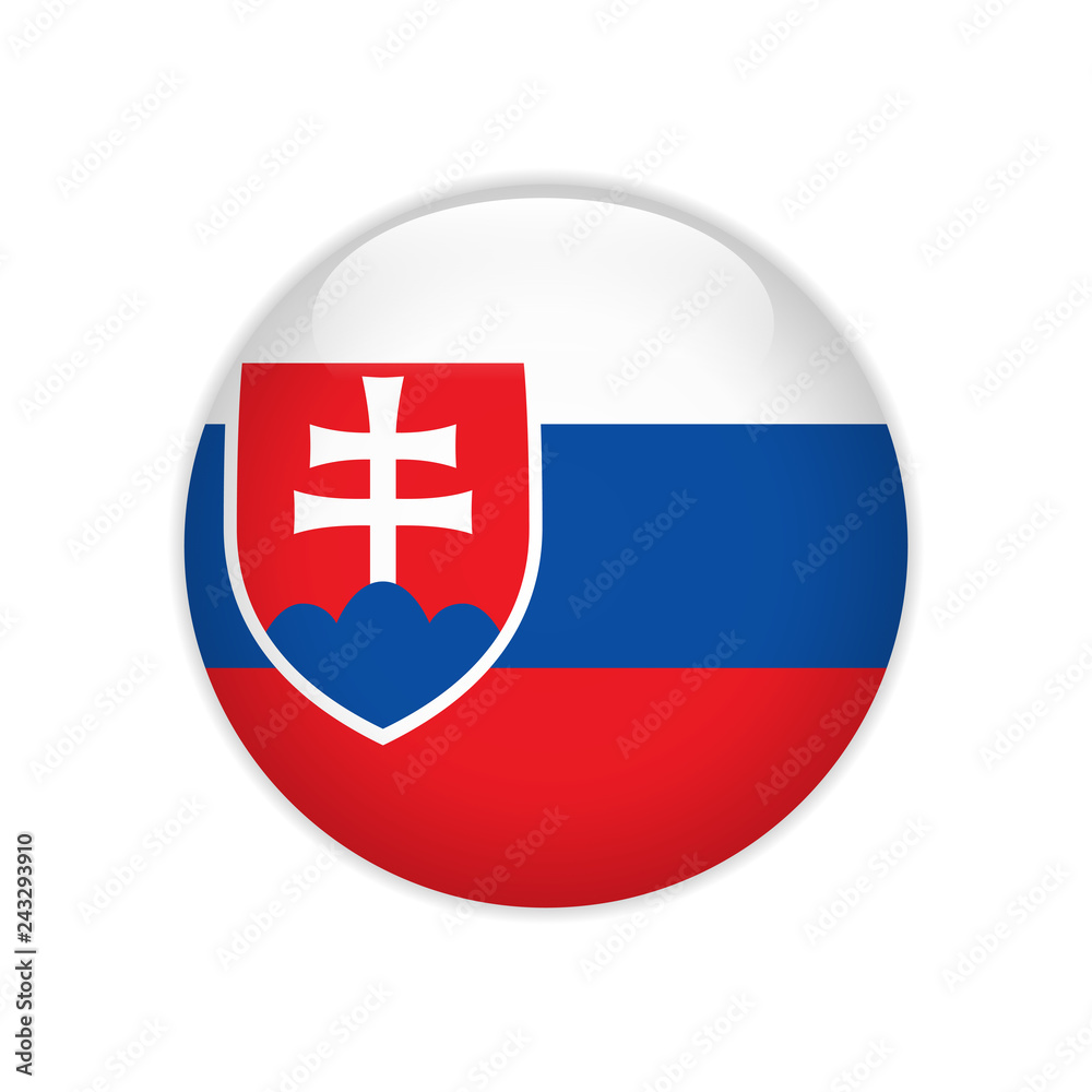 Obraz premium Slovakia flag on button