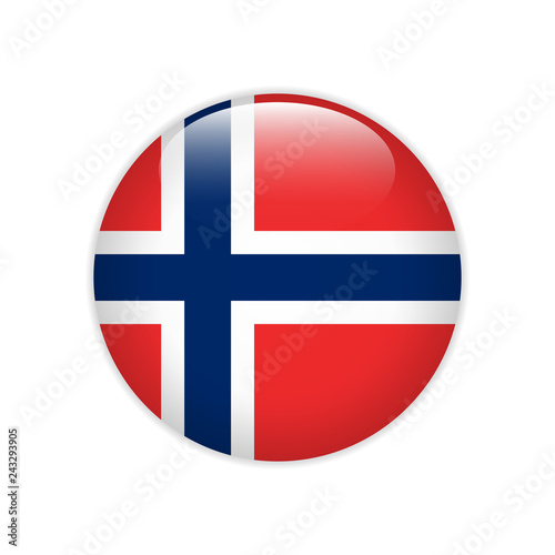 Norway flag on button