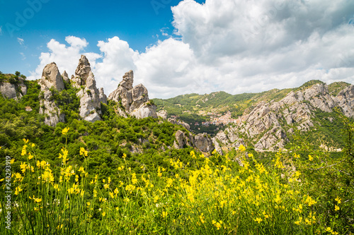 Lucan Dolomites with Castelmezzano village in summer, Basilicata, Italy photo