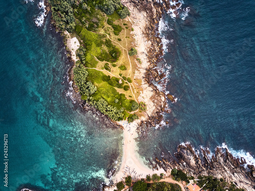 aerial view. Peninsula. Beach hiriketiya, Sri Lanka. photo