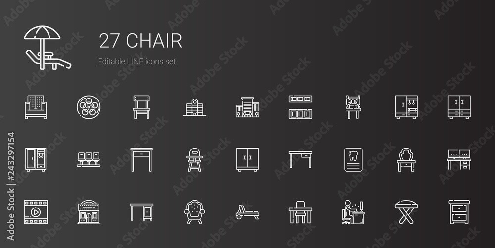 chair icons set