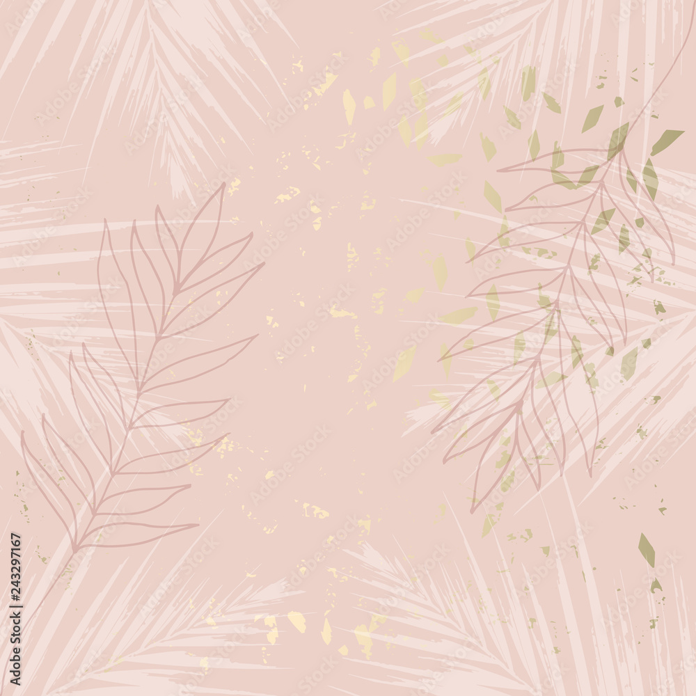 Tropical Worn Floral pastel rose gold marble pattern for wallpaper,  textile, flooring, interior design, wedding invitation, fashion banners.  Chic background for your design made in vector Stock-vektor | Adobe Stock