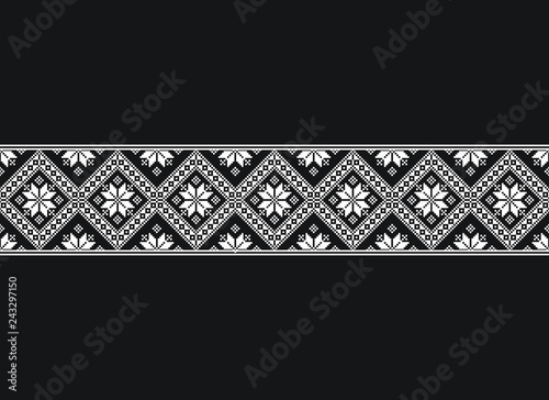 Mosaic motif embroidery texture vector illustration