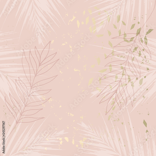 Tropical Worn Floral pastel rose gold marble pattern for wallpaper, textile, ...