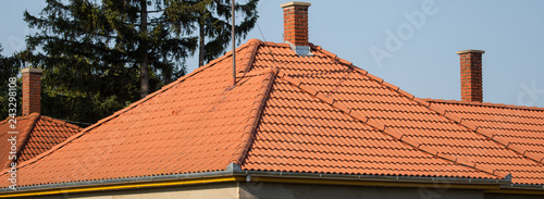 red roof and chimney