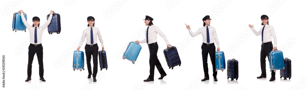 Funny pilot isolated on white Funny pilot isolated on white