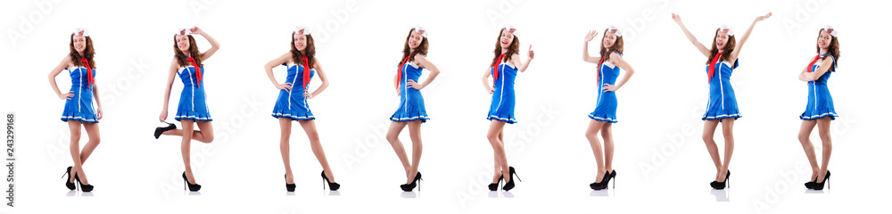 Woman sailor in marine concept Woman sailor in marine concept