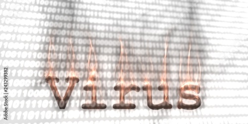 Banner of internet security buzzword text done with kirlian aura effect photo