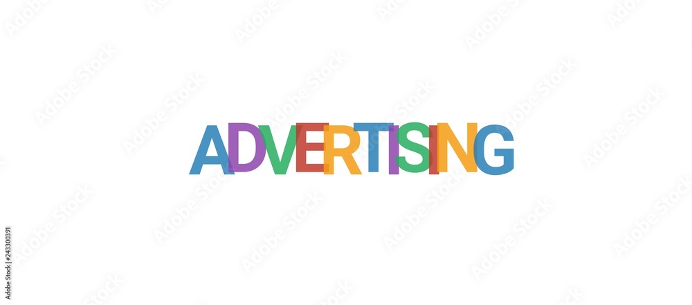 Advertising word concept Advertising word concept