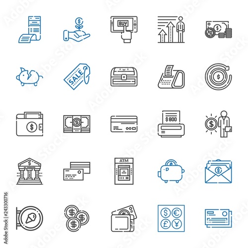 cash icons set