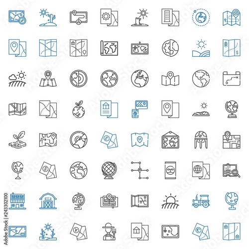 land icons set