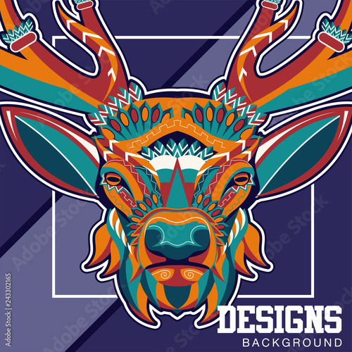 deer wild animal hunt logo - Vector
