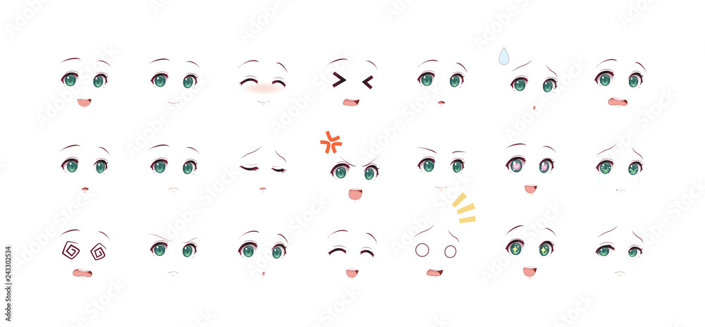 Anime faces, different expressions, emotions, chibi; How to Draw Manga/Anime  | Anime, Nhật ký nghệ thuật, Khuôn mặt