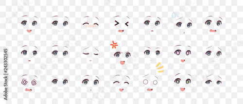 Emotions eyes of anime (manga) girls photo