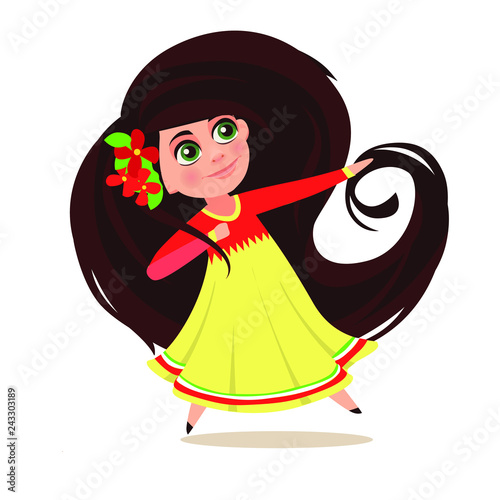 Girl with long hair.