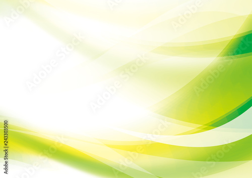 滑らかな曲線 波 アブストラクト 背景 黄緑