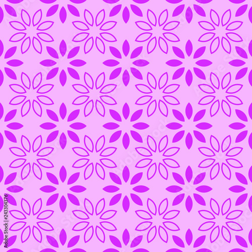 Seamless Floral leaf Pattern Pink and Rose Vector Illustration,