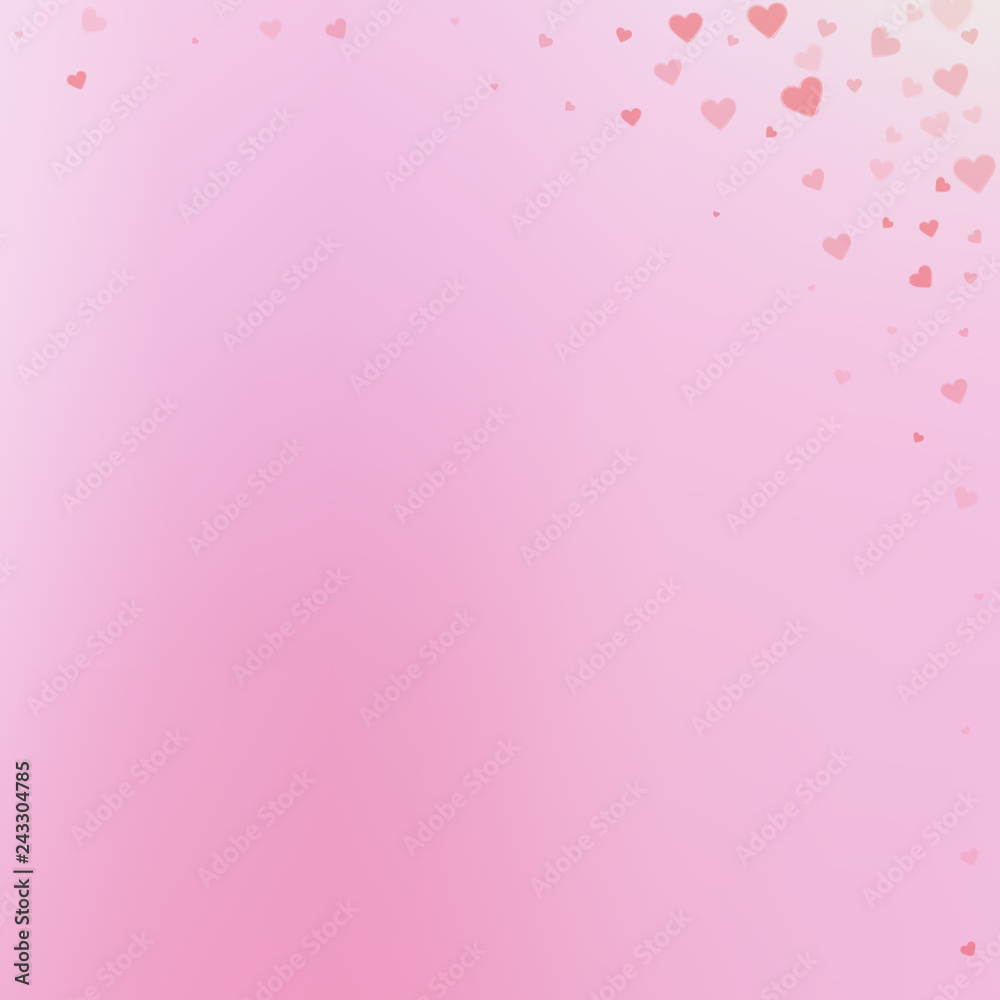 Red heart love confettis. Valentine's day corner p