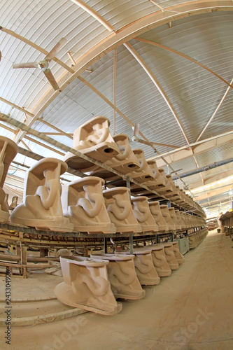 Ceramic mould in a factory
