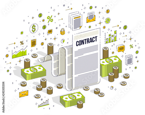 Financial contract concept,...