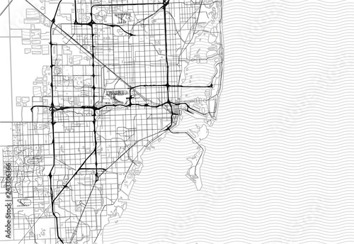 Area map of Miami, United States