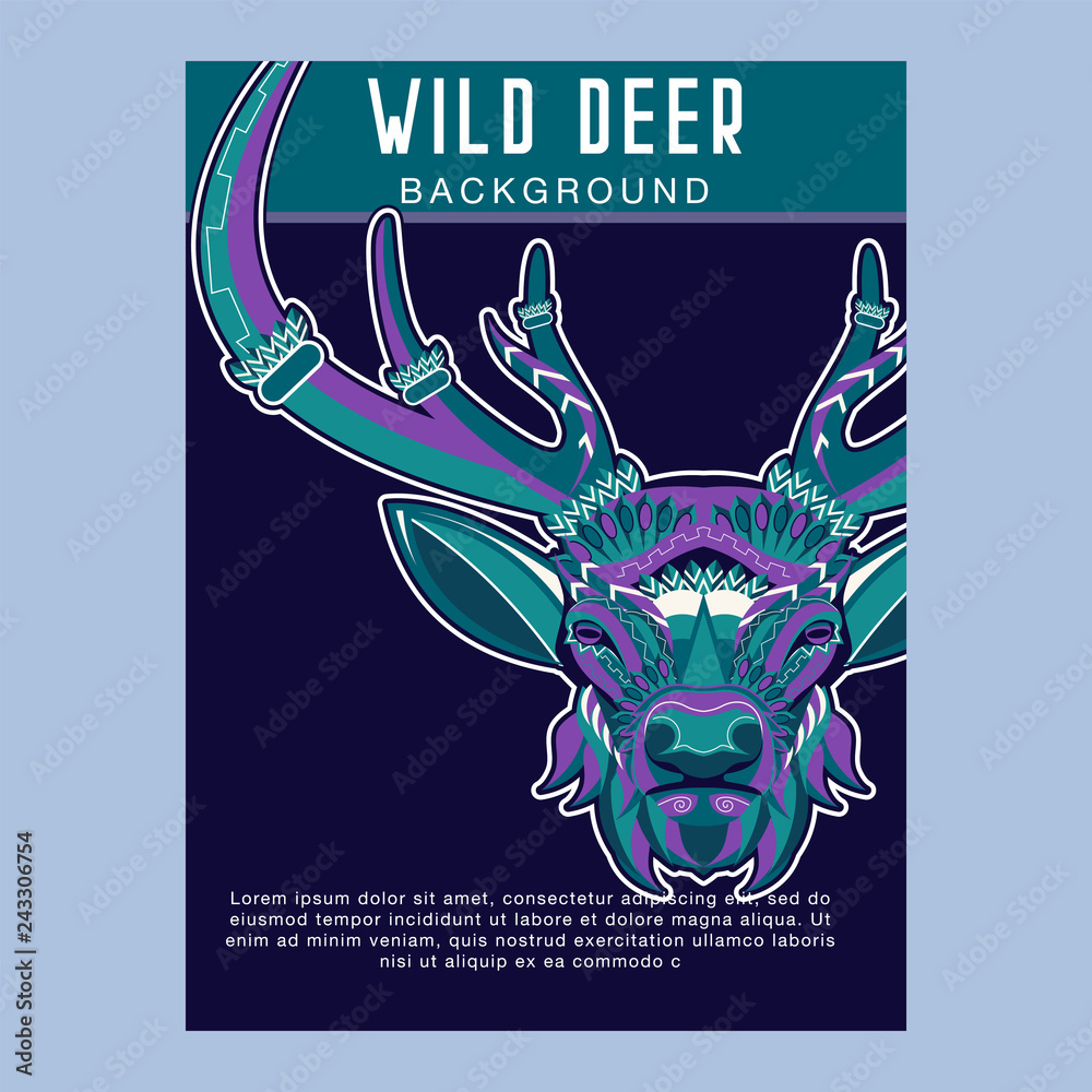 Fototapeta premium Deer head illustration - Vector