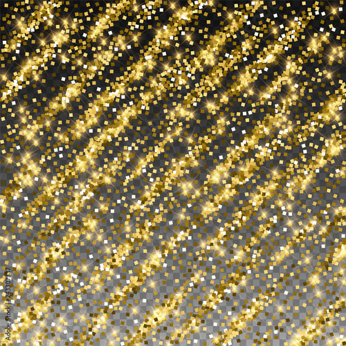 Sparkling gold luxury sparkling confetti. Scattere