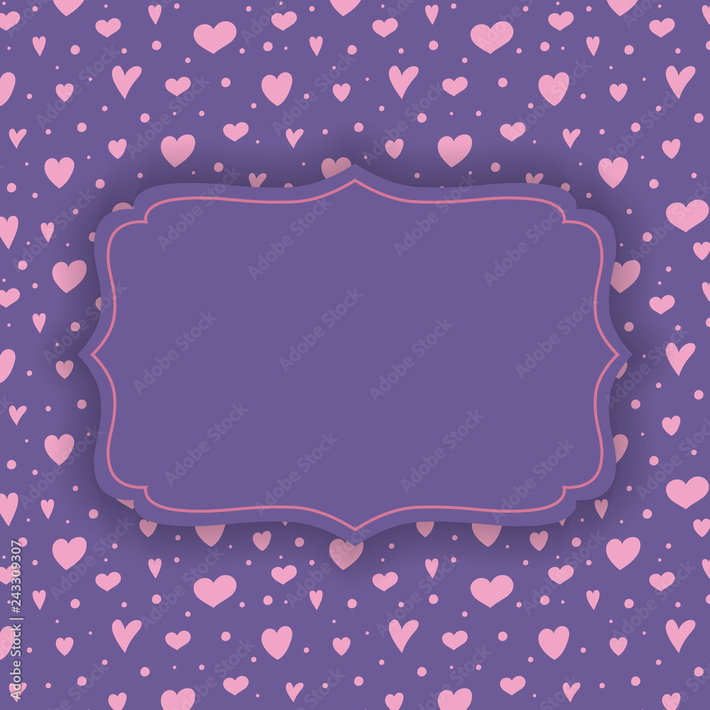 Empty greeting card template with hand drawn hearts. Valentine's Day concept. Vector Empty greeting card template with hand drawn hearts. Valentine's Day concept. Vector
