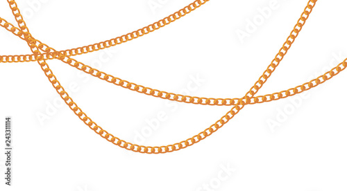 Abstract Gold Chain Background Vector Illustration