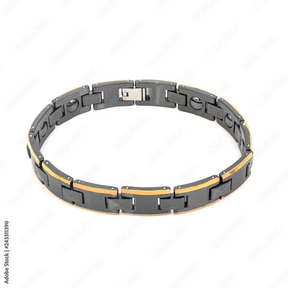 Fashion male bracelet isolated on white Fashion male bracelet isolated on white